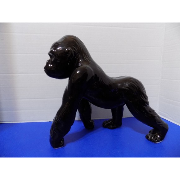 NEW Silverback Gorilla Monkey Statue Figurine Apes Chimps Ceramic - Picture 5 of 5
